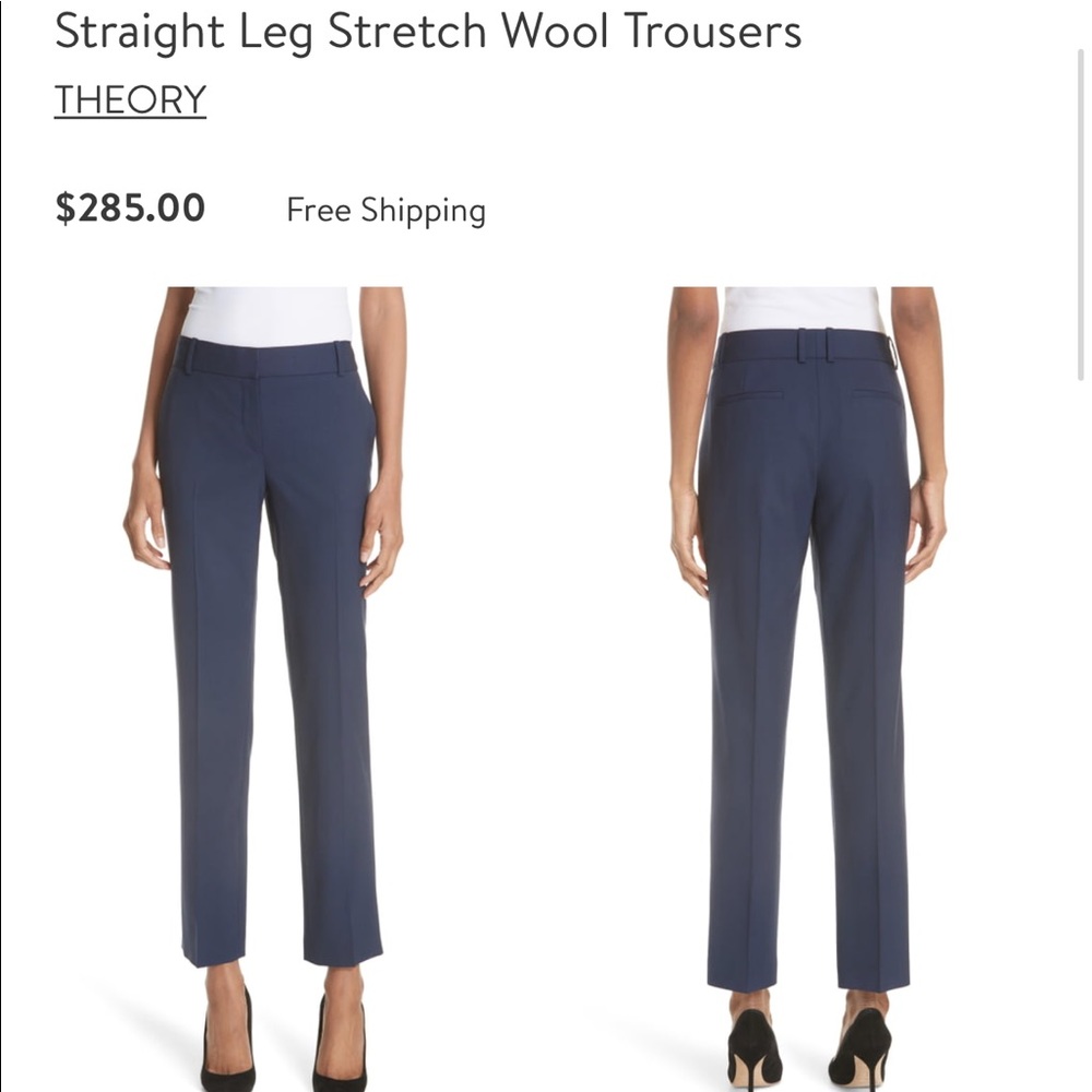 NWTs Theory Blue Straight Leg Trousers